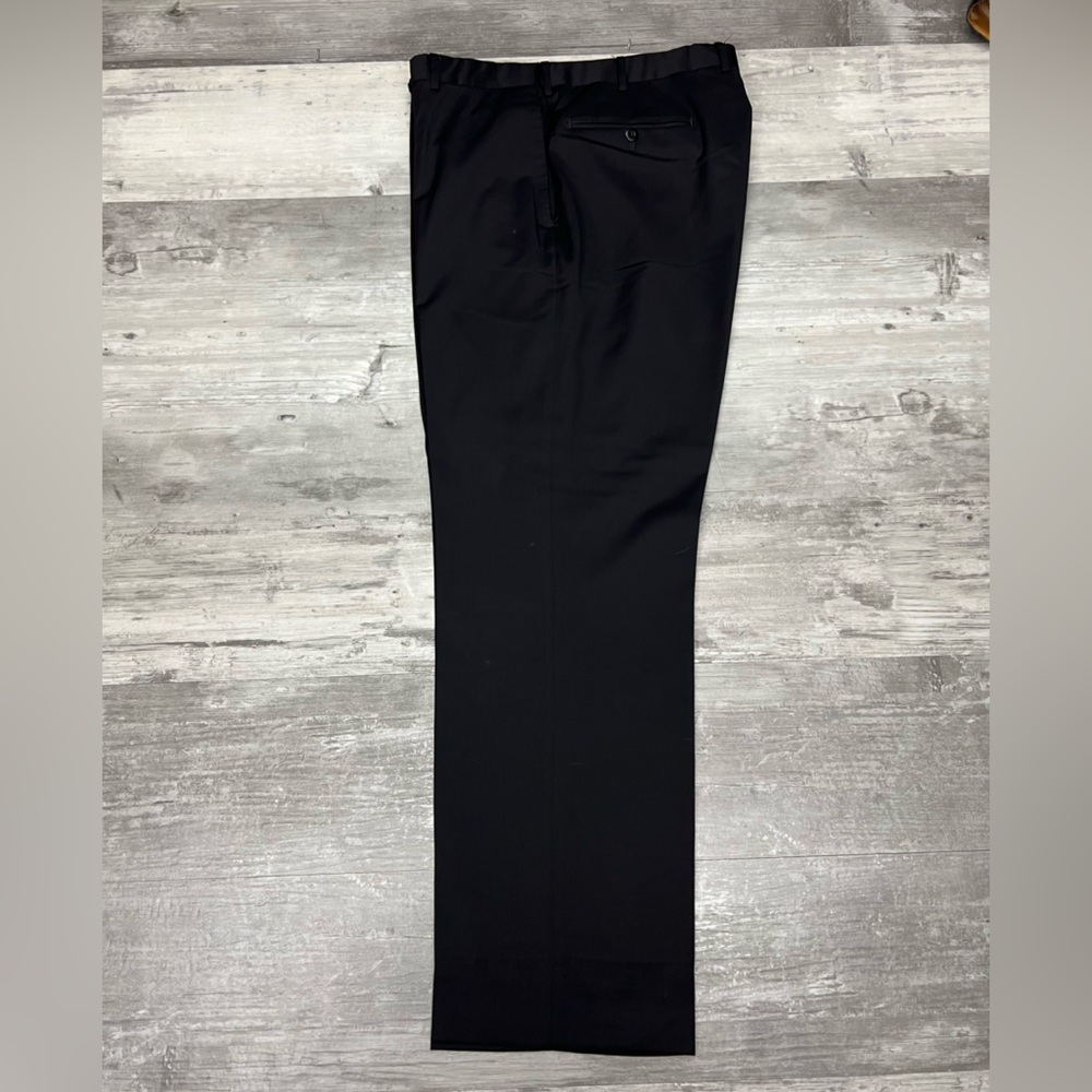 Ermenegildo Zegna Solid Black Wool Dress Pants 36 - Picture 3 of 8